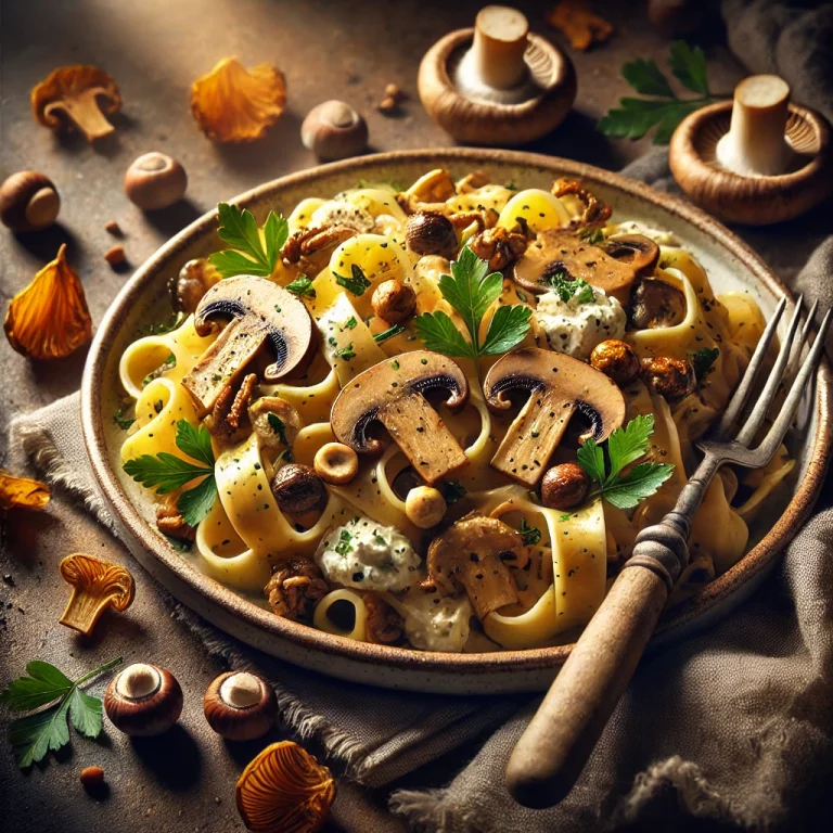 Pappardelle, champignons sauvages, noisettes grillées & mascarpone
