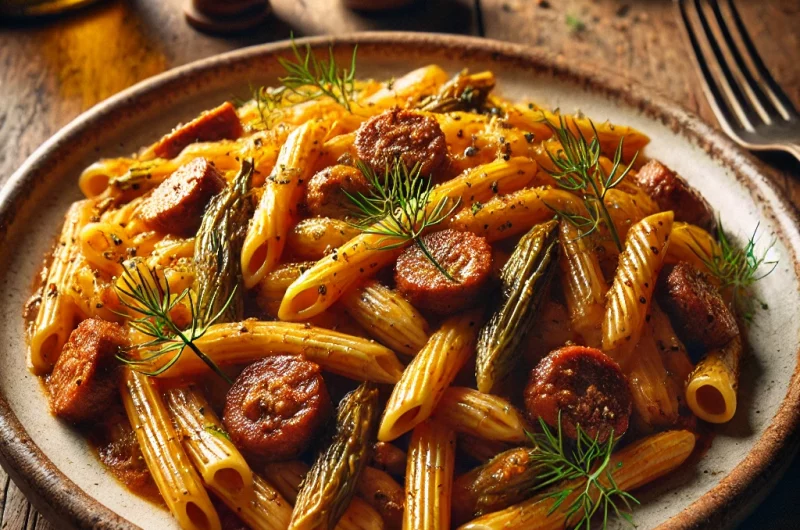 Penne rigate, sauce à la saucisse toscane & fenouil sauvage